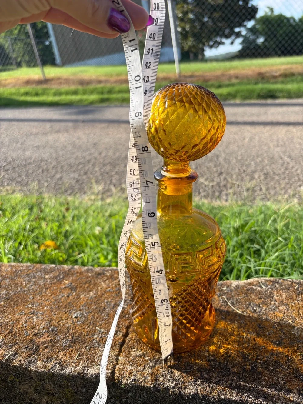 Amber Glass Decanter With Stopper